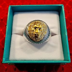 Mens Effy Gento Lion Sterling Silver Ring